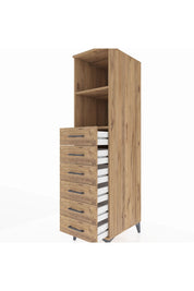 Kronos Dolap 2 Raflı 6 Çekmeceli 44x59x182 Çam-Çam