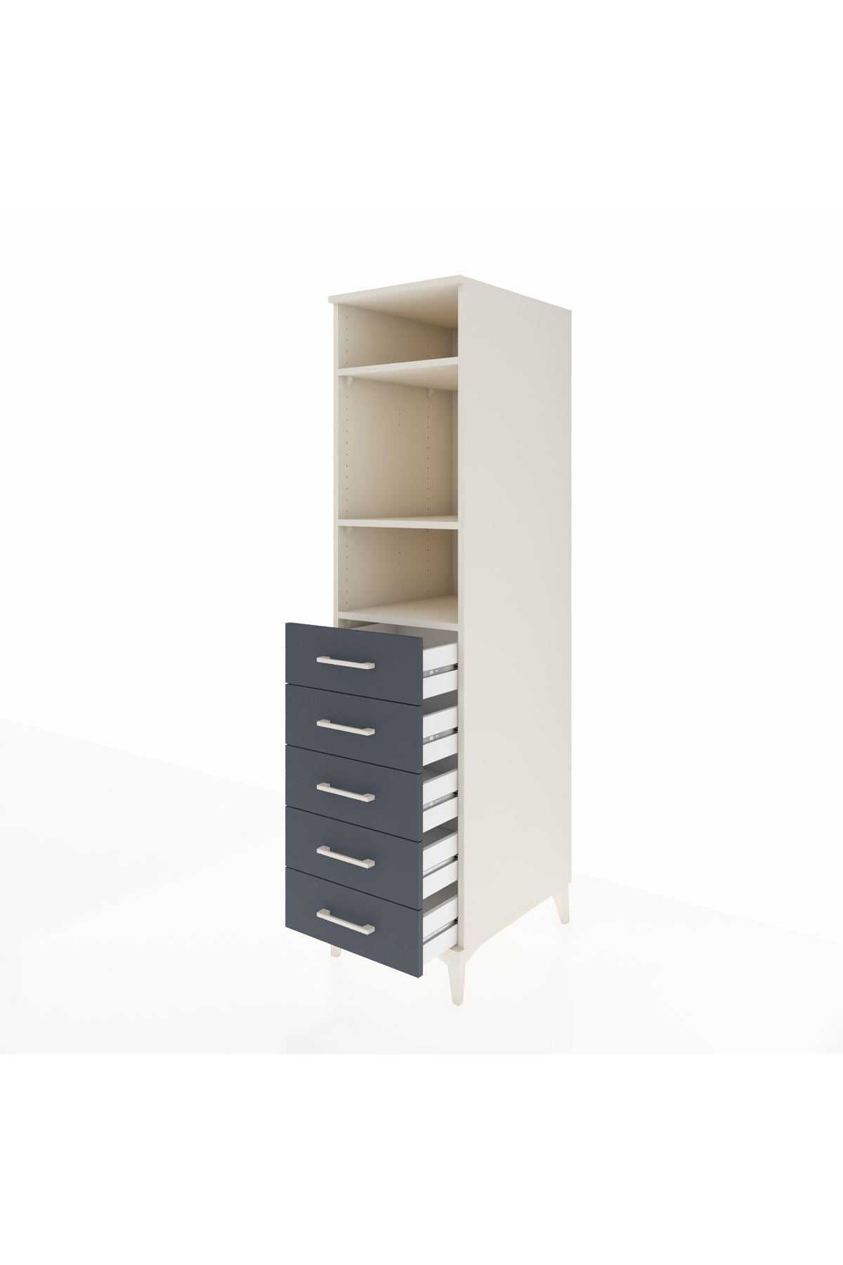 Kronos Dolap 3 Raflı 5 Çekmeceli 44x59x182 - S88M035V2C