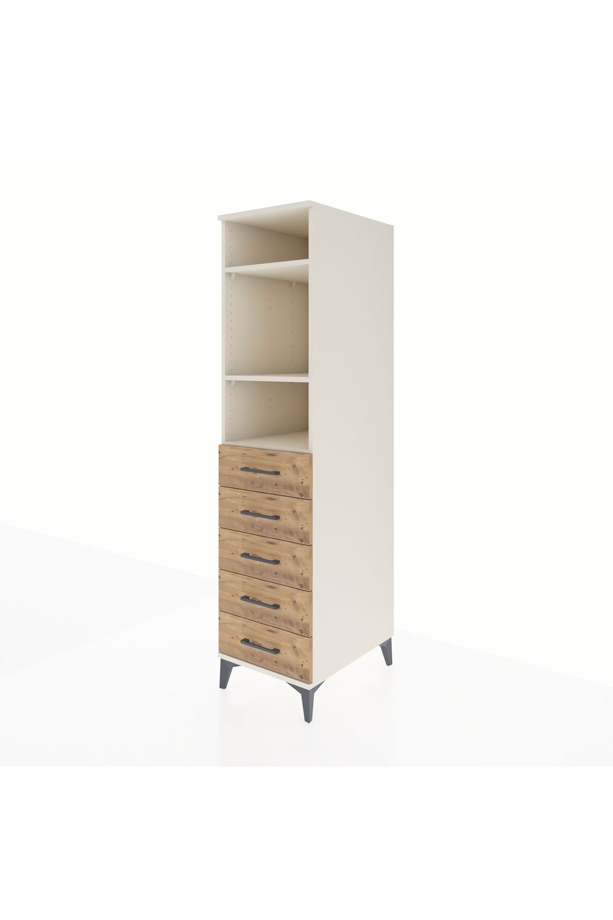 Kronos Dolap 3 Raflı 5 Çekmeceli 44x59x182 Aytaşı-Çam