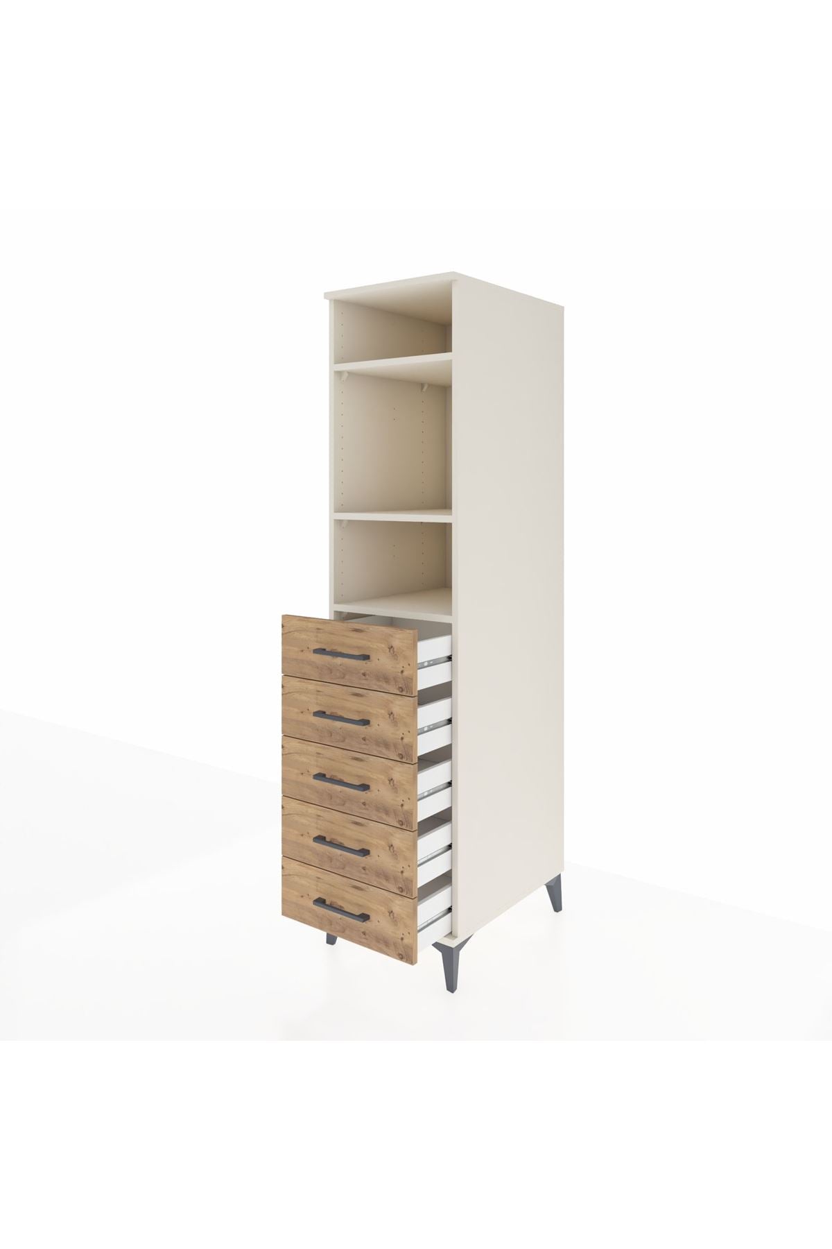 Kronos Dolap 3 Raflı 5 Çekmeceli 44x59x182 Aytaşı-Çam