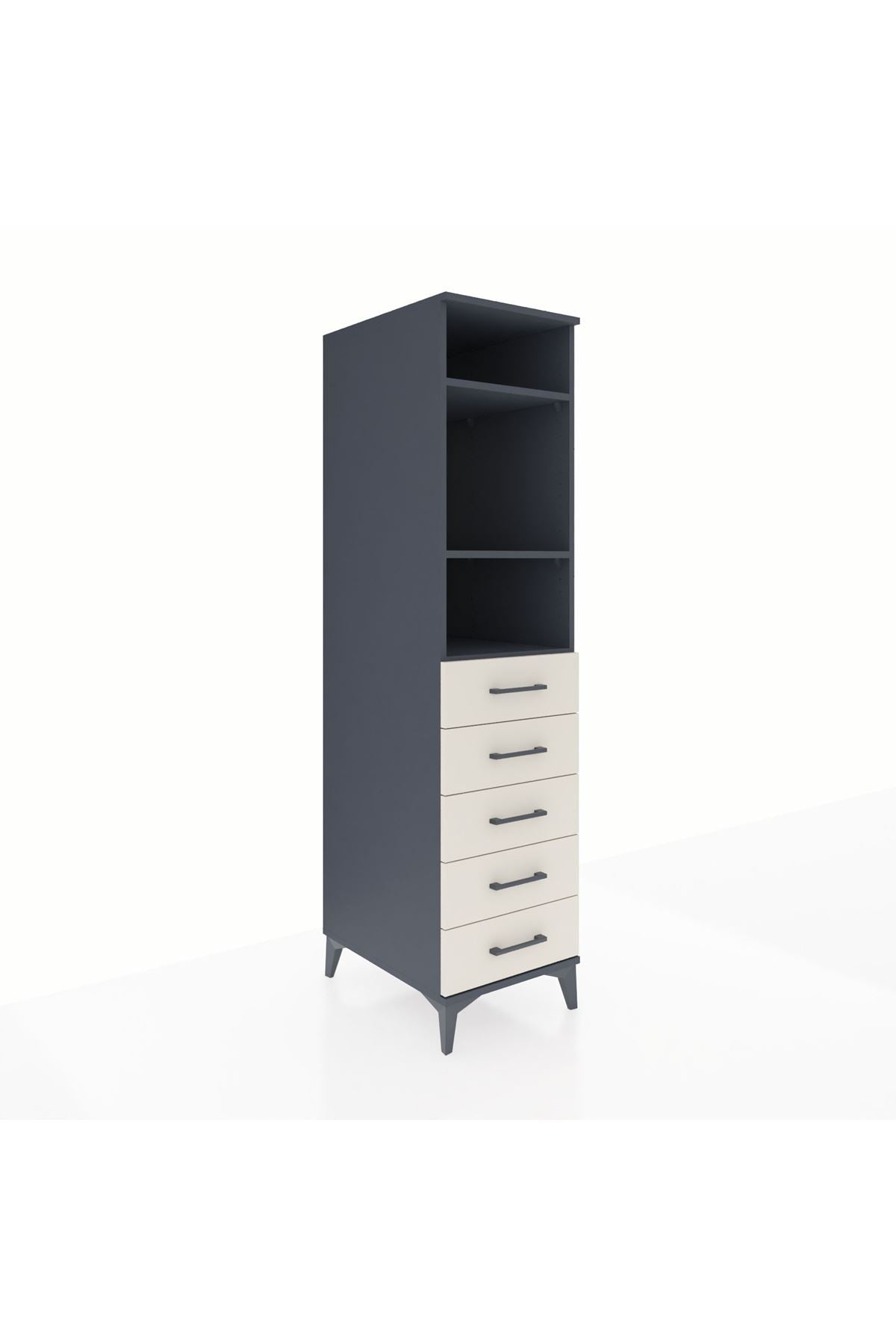 Kronos Dolap 3 Raflı 5 Çekmeceli 44x59x182 - S88M035V4C
