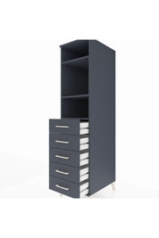Kronos Dolap 3 Raflı 5 Çekmeceli 44x59x182 Antrasit-Antrasit