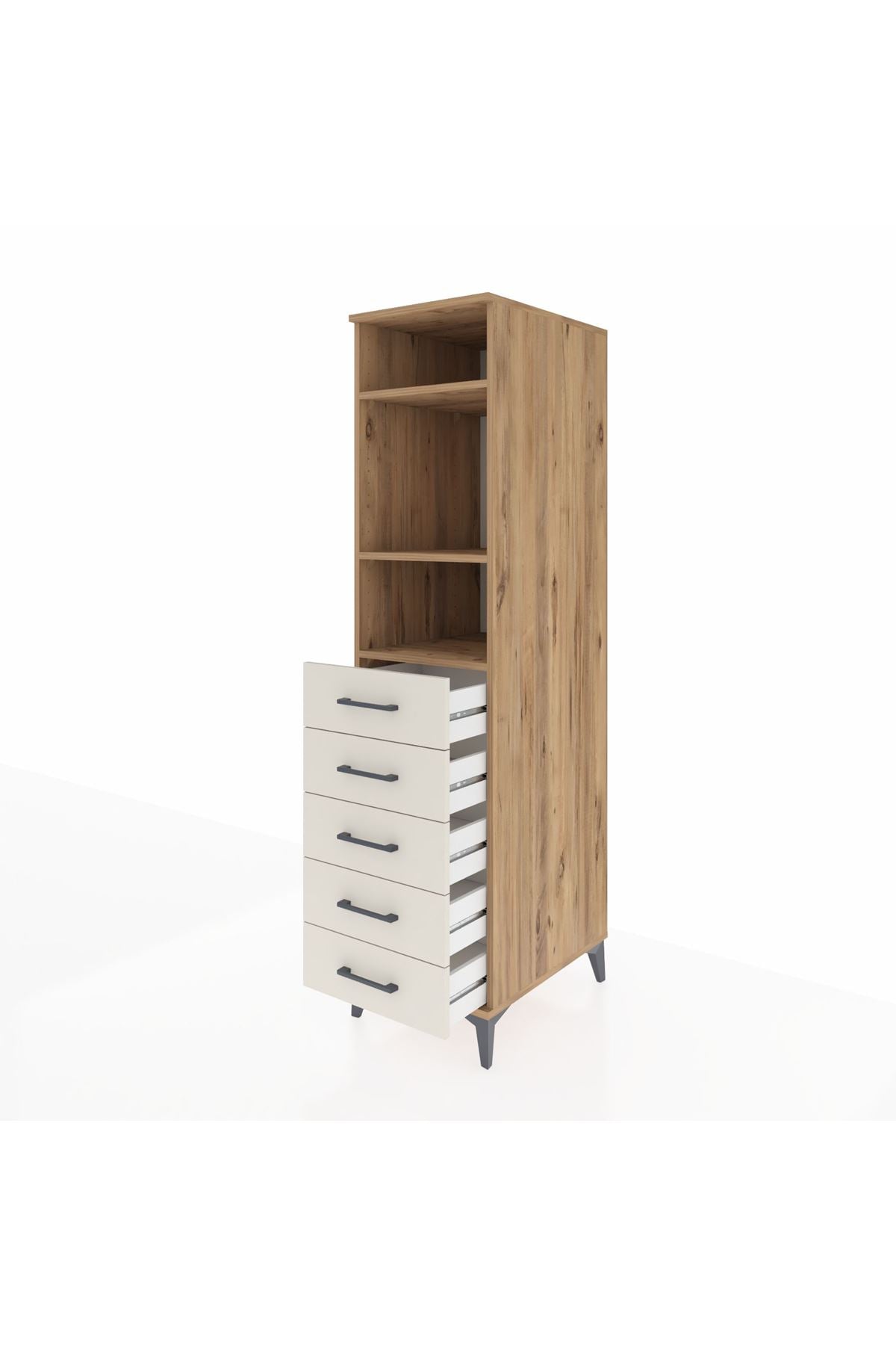 Kronos Dolap 3 Raflı 5 Çekmeceli 44x59x182 - S88M035V7C