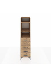 Kronos Dolap 3 Raflı 5 Çekmeceli 44x59x182 Çam-Çam