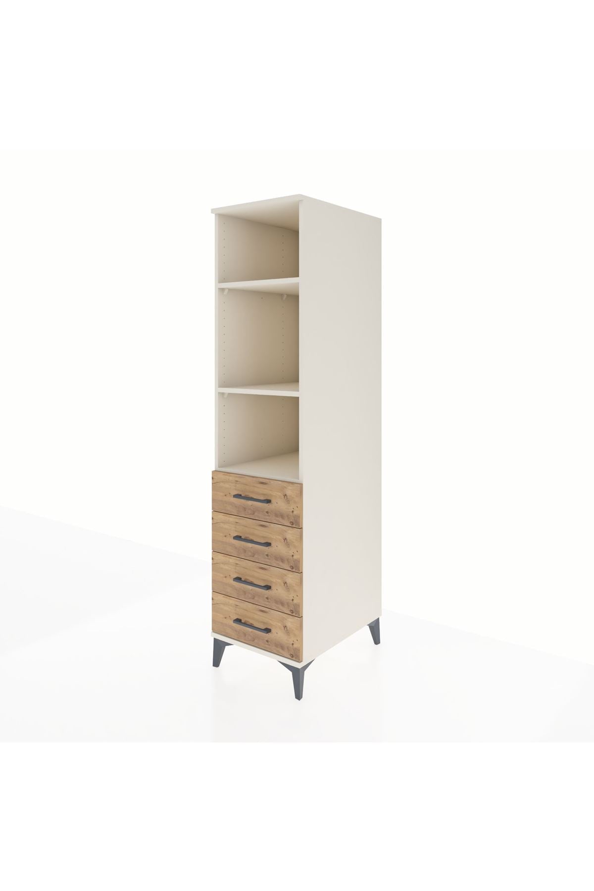 Kronos Dolap 3 Raflı 4 Çekmeceli 44x59x182 Aytaşı-Çam