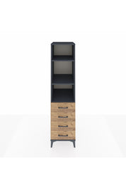 Kronos Dolap 3 Raflı 4 Çekmeceli 44x59x182 Antrasit-Çam