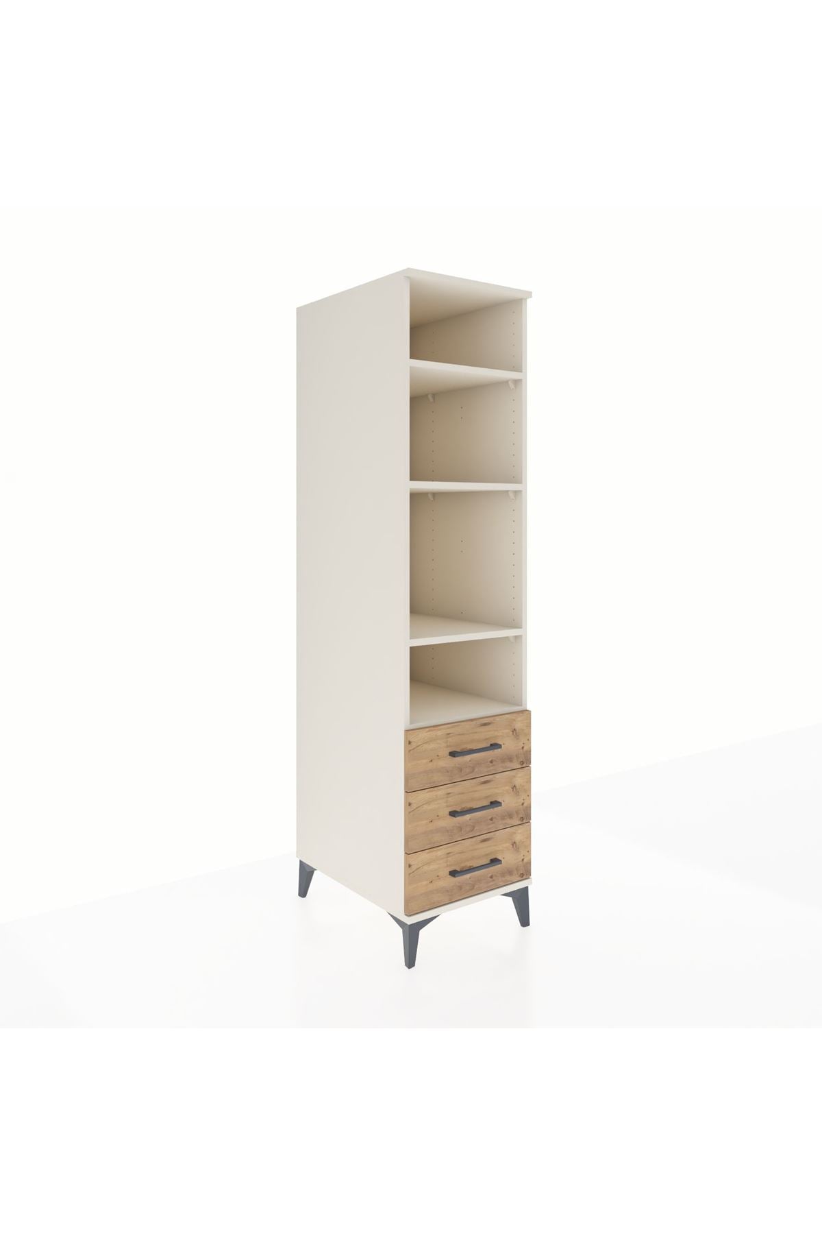 Kronos Dolap 4 Raflı 3 Çekmeceli 44x59x182 - S88M037V3C