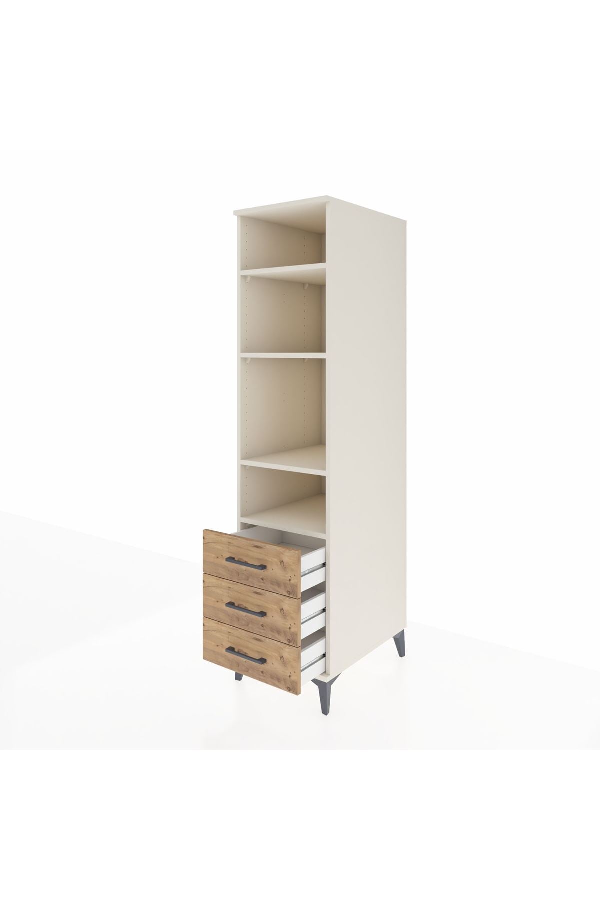 Kronos Dolap 4 Raflı 3 Çekmeceli 44x59x182 - S88M037V3C