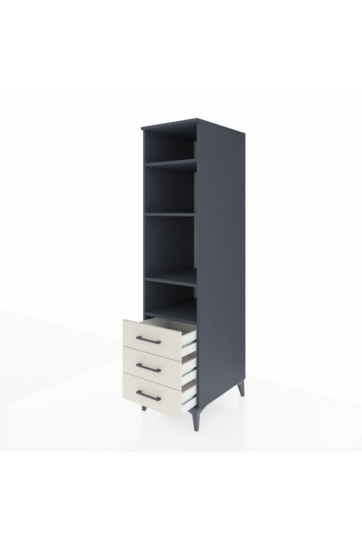 Kronos Dolap 4 Raflı 3 Çekmeceli 44x59x182 - S88M037V4C
