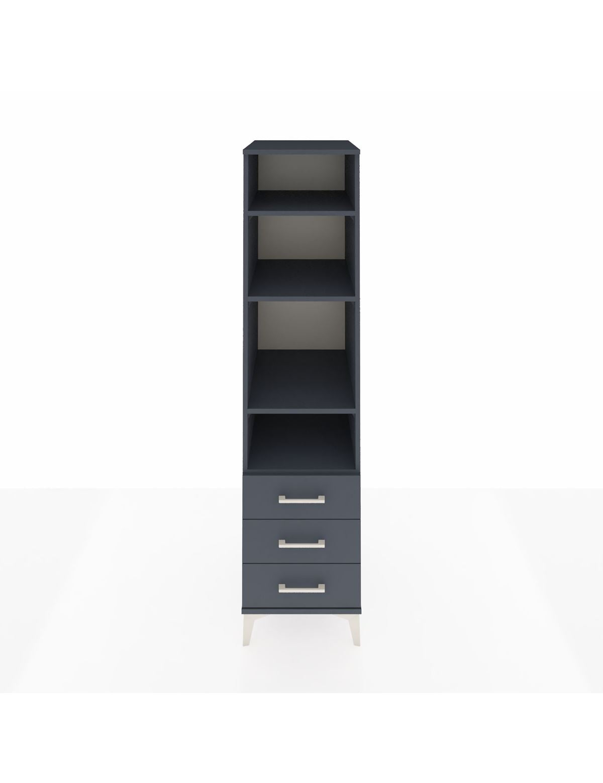 Kronos Dolap 4 Raflı 3 Çekmeceli 44x59x182 Antrasit-Antrasit