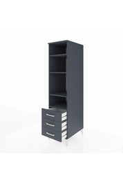 Kronos Dolap 4 Raflı 3 Çekmeceli 44x59x182 Antrasit-Antrasit