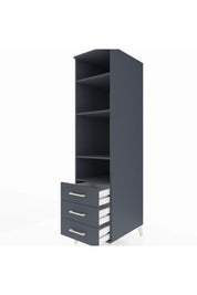 Kronos Dolap 4 Raflı 3 Çekmeceli 44x59x182 Antrasit-Antrasit