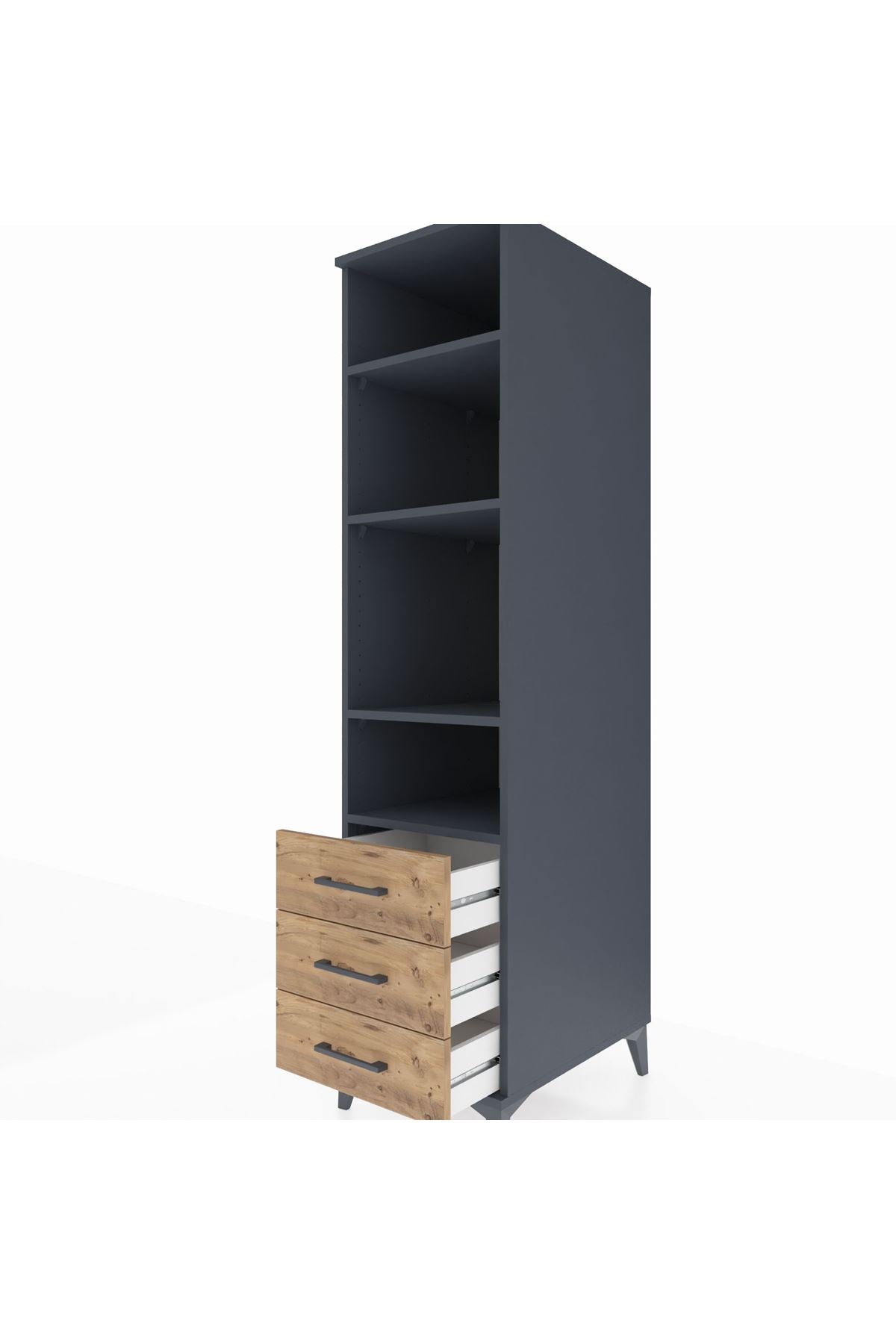 Kronos Dolap 4 Raflı 3 Çekmeceli 44x59x182 - S88M037V6C