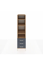 Kronos Dolap 4 Raflı 3 Çekmeceli 44x59x182 Çam-Antrasit