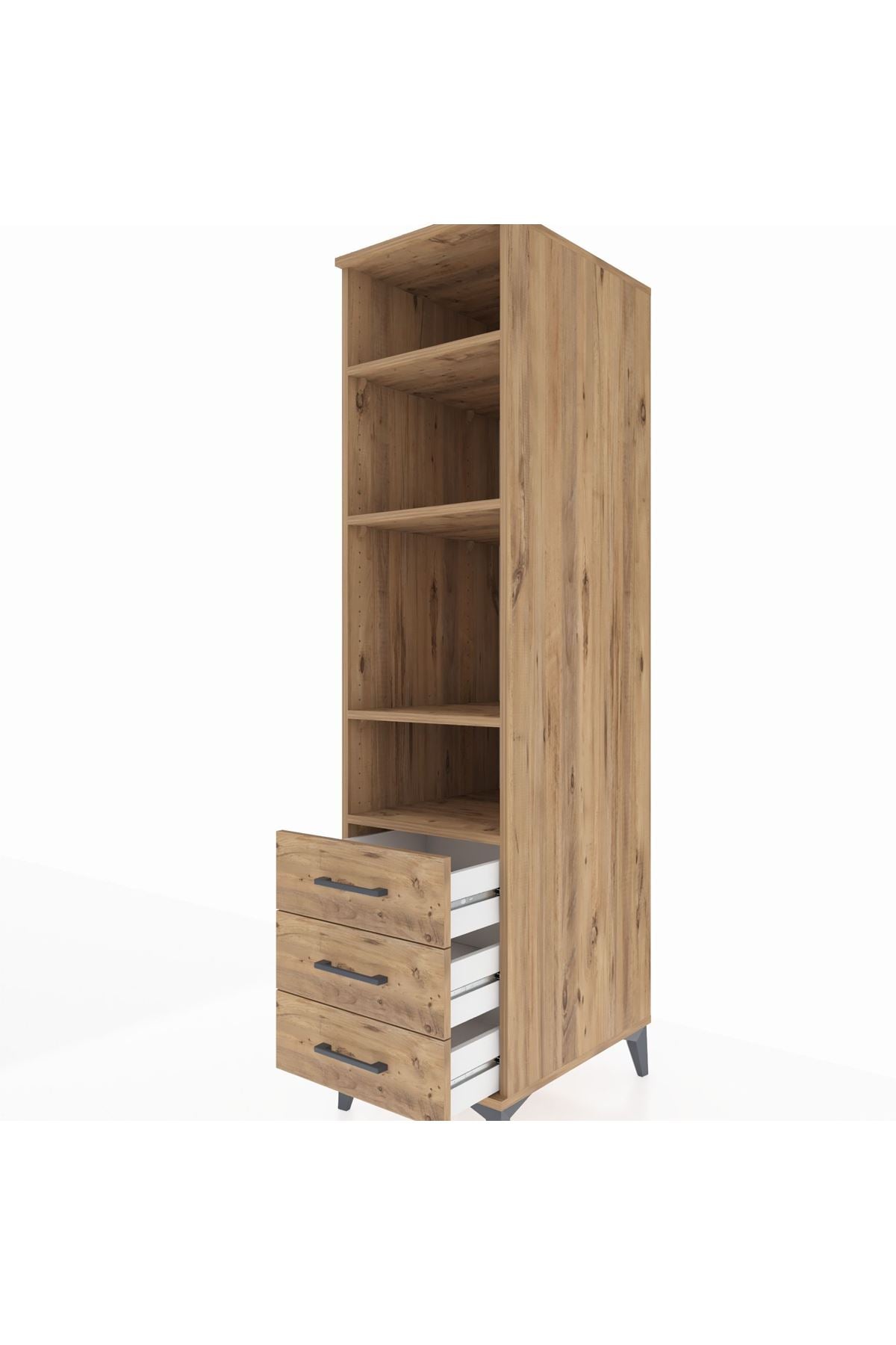Kronos Dolap 4 Raflı 3 Çekmeceli 44x59x182 - S88M037V9C