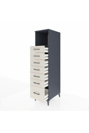 Kronos Dolap Tek Raflı 7 Çekmeceli 44x59x182 Antrasit-Aytaşı