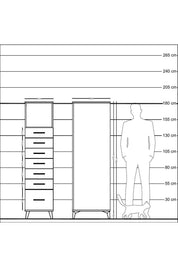 Kronos Dolap Tek Raflı 7 Çekmeceli 44x59x182 Antrasit-Aytaşı