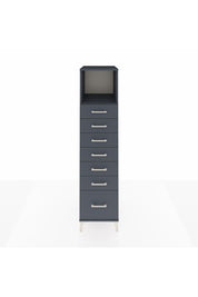 Kronos Dolap Tek Raflı 7 Çekmeceli 44x59x182 Antrasit-Antrasit