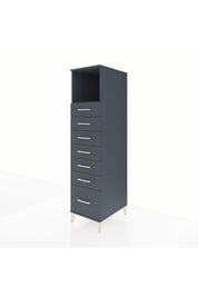 Kronos Dolap Tek Raflı 7 Çekmeceli 44x59x182 Antrasit-Antrasit