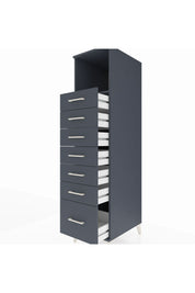 Kronos Dolap Tek Raflı 7 Çekmeceli 44x59x182 Antrasit-Antrasit