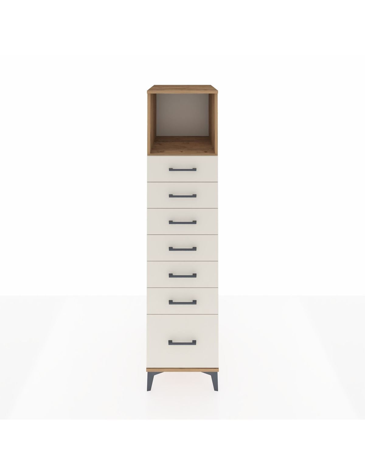 Kronos Dolap Tek Raflı 7 Çekmeceli 44x59x182 Çam-Aytaşı