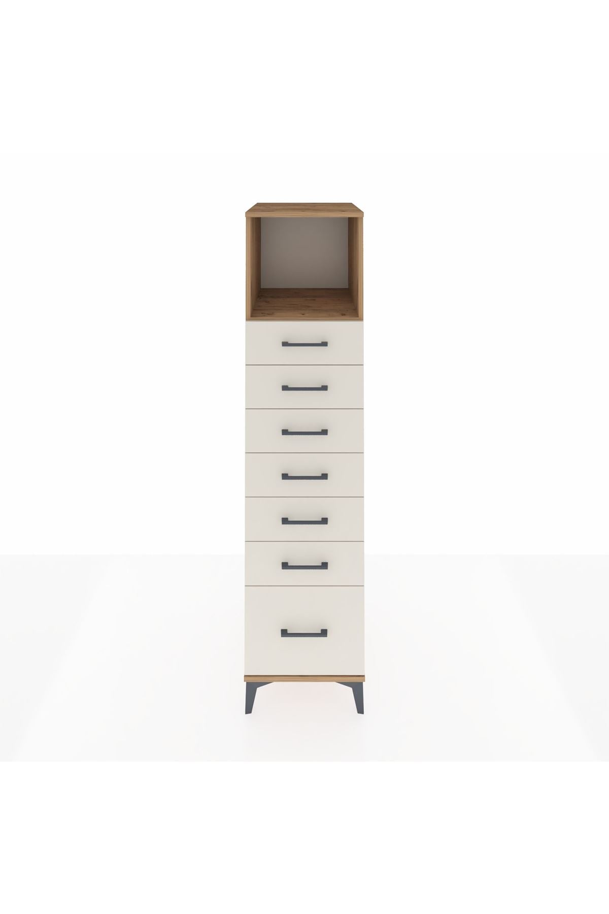 Kronos Dolap Tek Raflı 7 Çekmeceli 44x59x182 Çam-Aytaşı