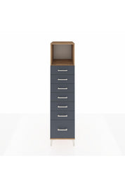 Kronos Dolap Tek Raflı 7 Çekmeceli 44x59x182 Çam-Antrasit