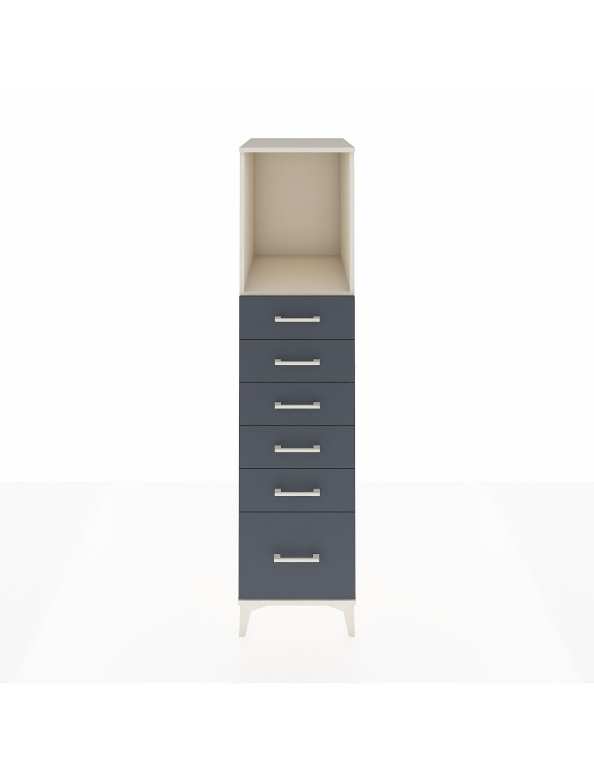 Kronos Dolap Tek Raflı 6 Çekmeceli 44x59x182 Aytaşı-Antrasit