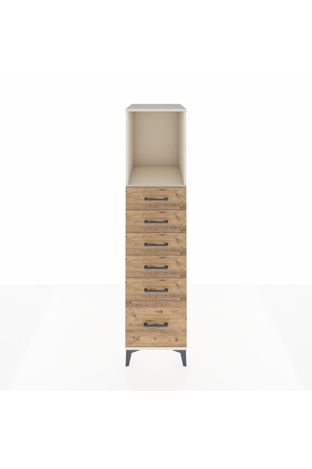 Kronos Dolap Tek Raflı 6 Çekmeceli 44x59x182 Aytaşı-Çam