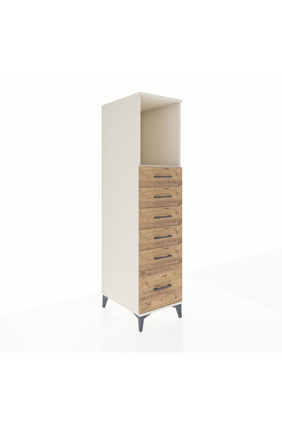 Kronos Dolap Tek Raflı 6 Çekmeceli 44x59x182 Aytaşı-Çam