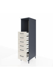 Kronos Dolap Tek Raflı 6 Çekmeceli 44x59x182 Antrasit-Aytaşı