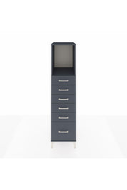 Kronos Dolap Tek Raflı 6 Çekmeceli 44x59x182 Antrasit-Antrasit