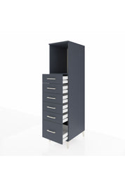 Kronos Dolap Tek Raflı 6 Çekmeceli 44x59x182 Antrasit-Antrasit