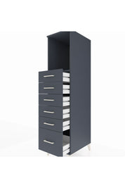 Kronos Dolap Tek Raflı 6 Çekmeceli 44x59x182 Antrasit-Antrasit