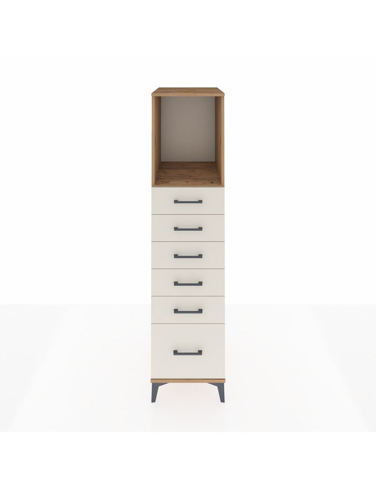 Kronos Dolap Tek Raflı 6 Çekmeceli 44x59x182 Çam-Aytaşı