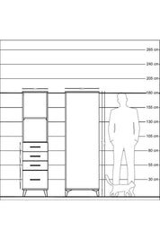 Kronos Dolap 2 Raflı 4 Çekmeceli 44x59x182 - S88M041V8C