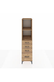 Kronos Dolap 2 Raflı 4 Çekmeceli 44x59x182 Çam-Çam