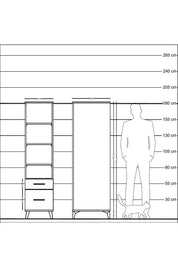 Kronos Dolap 4 Raflı 2 Çekmeceli 44x59x182 - S88M043V3C
