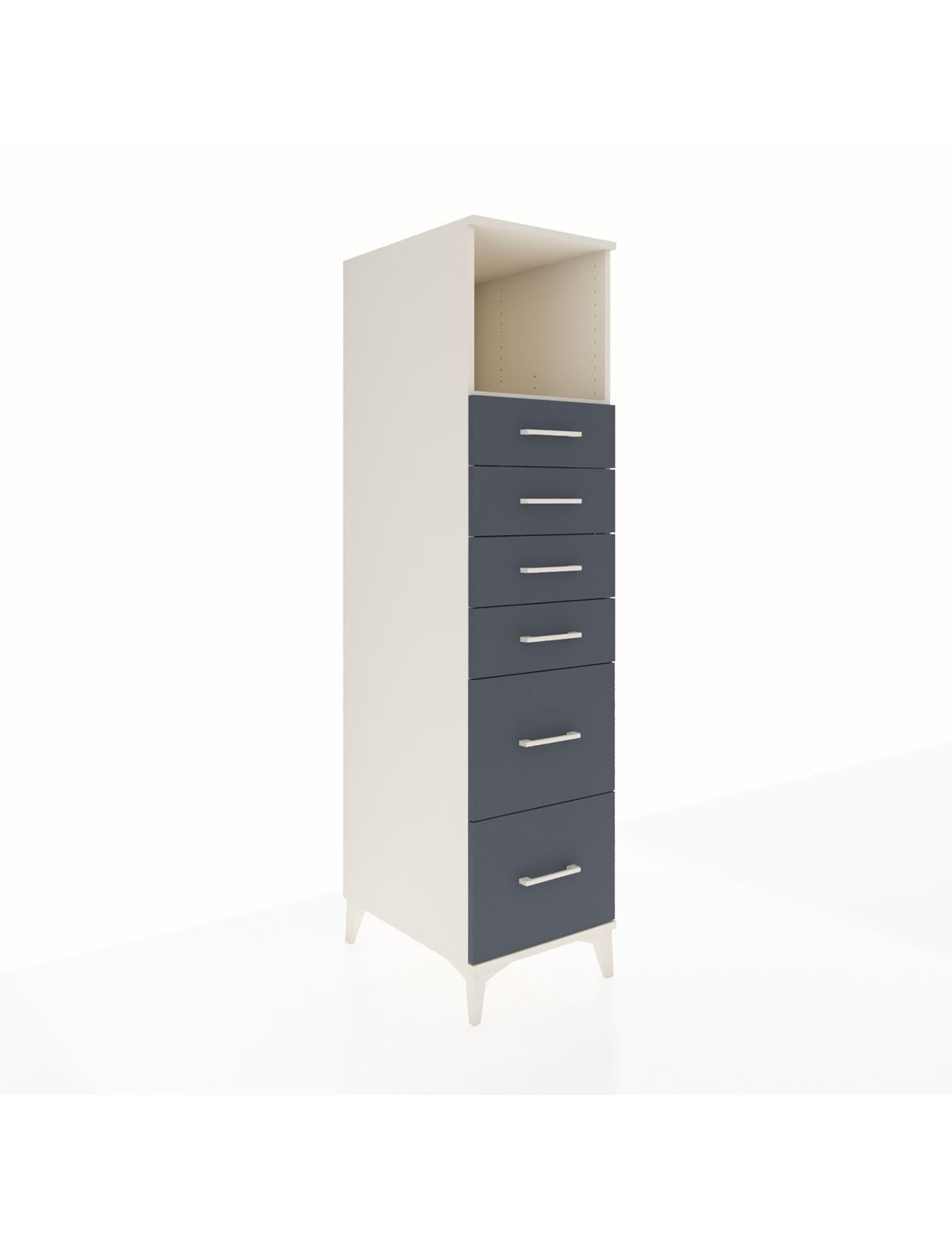 Kronos Dolap Tek Raflı 6 Çekmeceli 44x59x182 Aytaşı-Antrasit