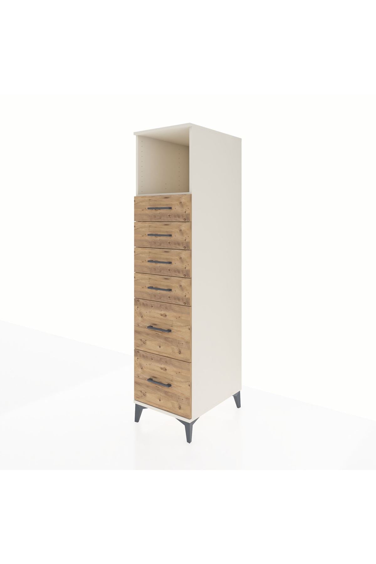 Kronos Dolap Tek Raflı 6 Çekmeceli 44x59x182 Aytaşı-Çam