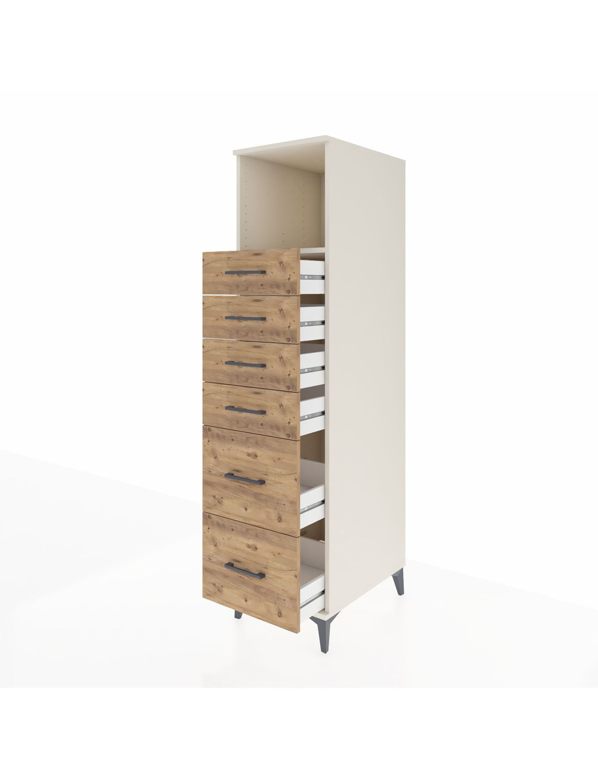Kronos Dolap Tek Raflı 6 Çekmeceli 44x59x182 - S88M045V3C
