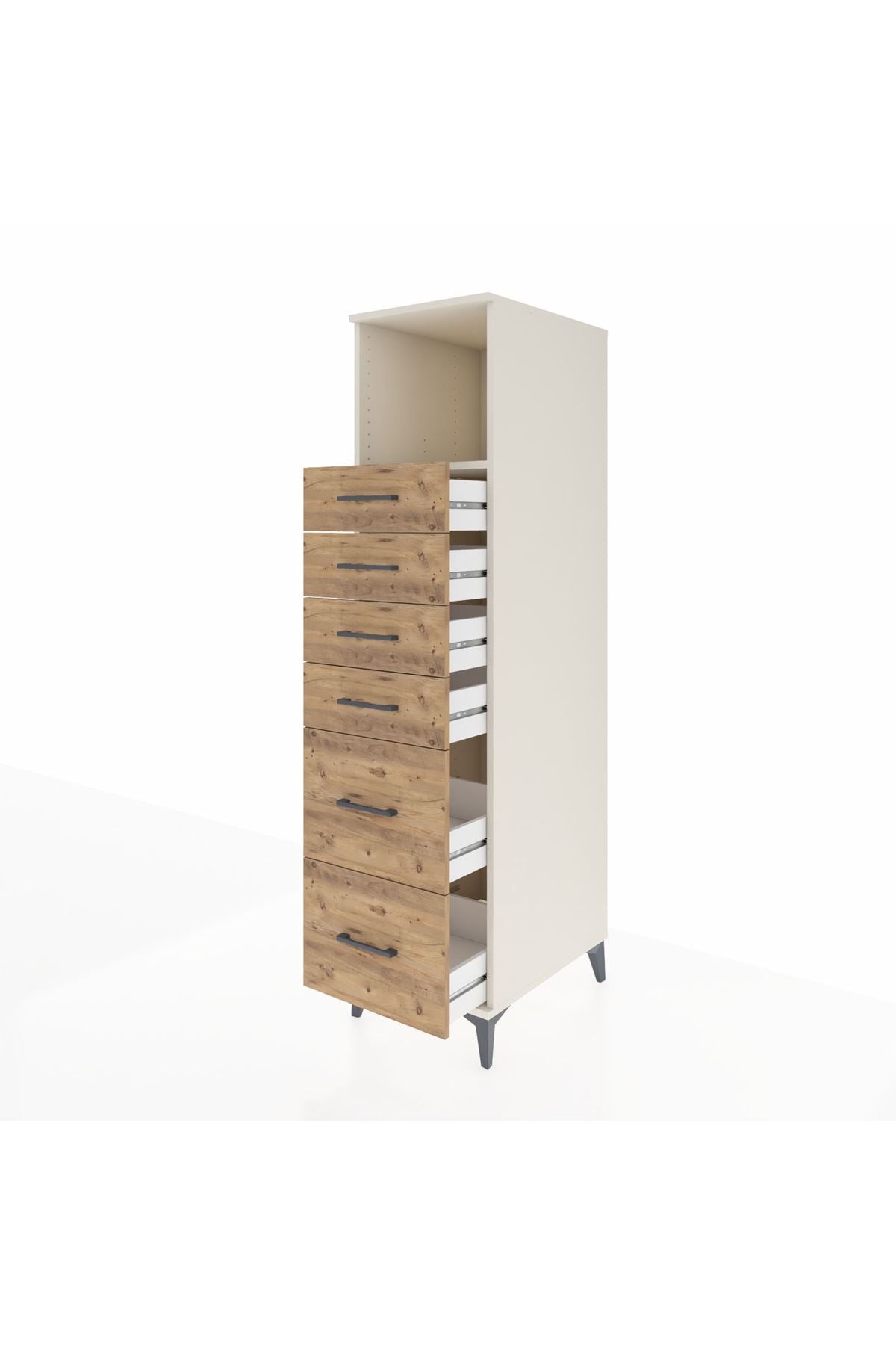 Kronos Dolap Tek Raflı 6 Çekmeceli 44x59x182 Aytaşı-Çam