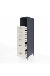 Kronos Dolap Tek Raflı 6 Çekmeceli 44x59x182 Antrasit-Aytaşı