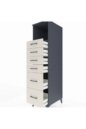 Kronos Dolap Tek Raflı 6 Çekmeceli 44x59x182 Antrasit-Aytaşı