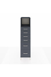 Kronos Dolap Tek Raflı 6 Çekmeceli 44x59x182 Antrasit-Antrasit