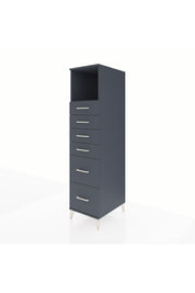 Kronos Dolap Tek Raflı 6 Çekmeceli 44x59x182 Antrasit-Antrasit