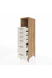 Kronos Dolap Tek Raflı 6 Çekmeceli 44x59x182 Çam-Aytaşı