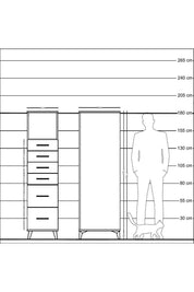 Kronos Dolap Tek Raflı 6 Çekmeceli 44x59x182 Çam-Aytaşı