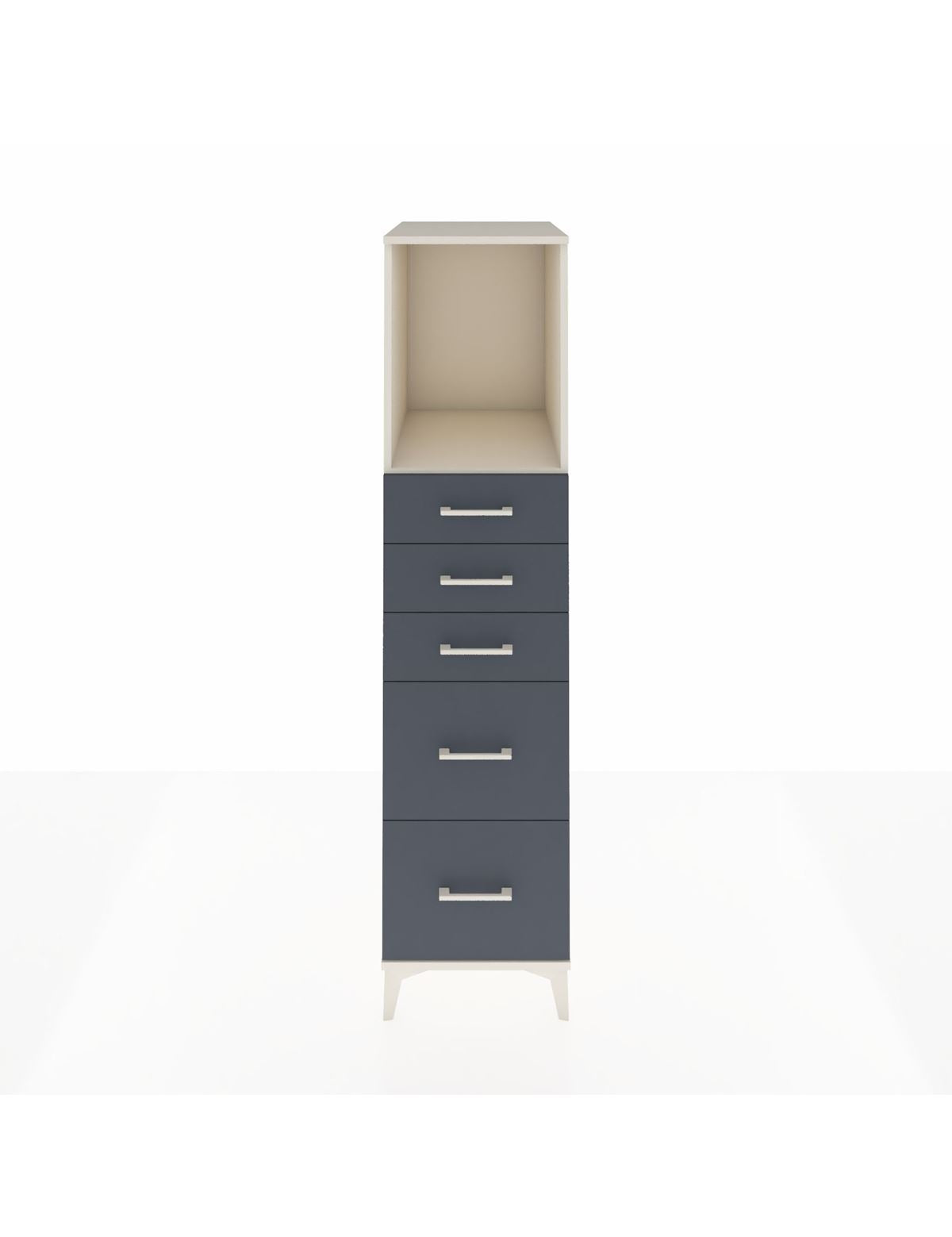 Kronos Dolap Tek Raflı 5 Çekmeceli 44x59x182 Aytaşı-Antrasit