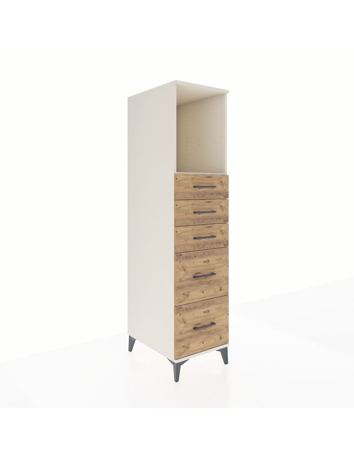Kronos Dolap Tek Raflı 5 Çekmeceli 44x59x182 Aytaşı-Çam